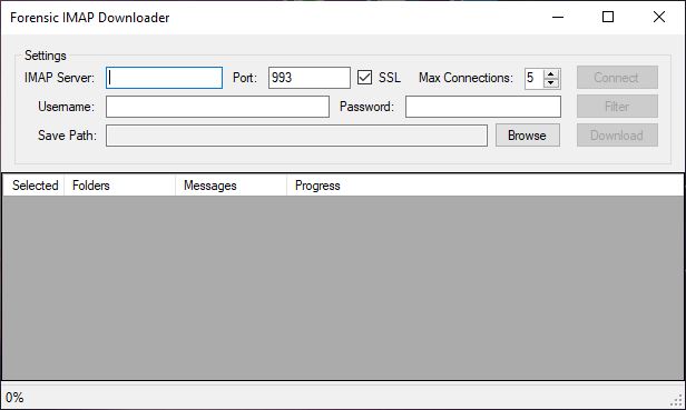 Screenshot Forensic IMAP Downloader 1