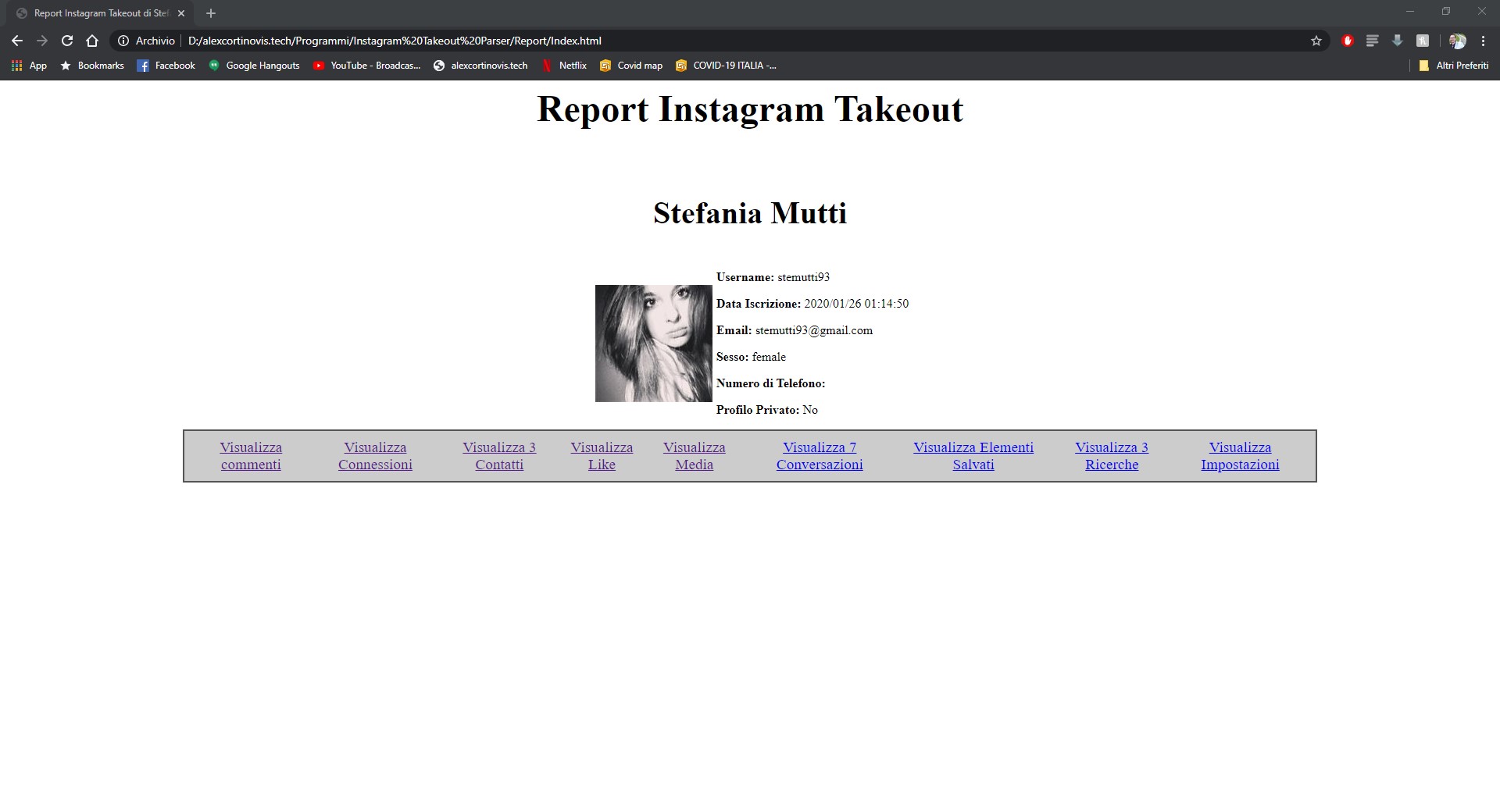 Screenshot Instagram Takeout Parser 2